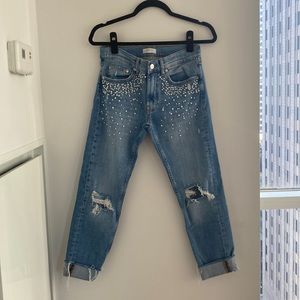 Zara jeans with pearls